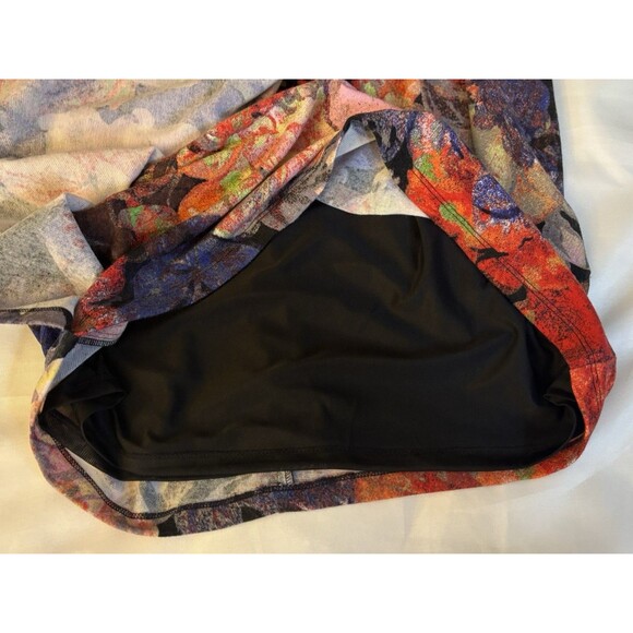 ADRIANNA PAPELL Knot Front Faux Wrap Floral Sheath Dress 12 Long Sleeve Jersey - Picture 11 of 16